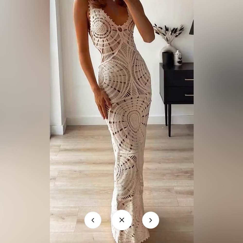 Solid V-neck Slip Knit Maxi Dress